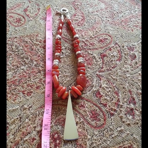 RLM Studio Sterling Silver Red Carnelian Necklace Toggle Clasp - Picture 9 of 16